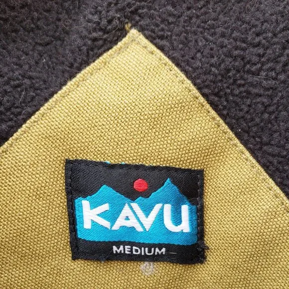 KAVU men's vest, heavy cotton canvas with fleece lining, men's M vintage style - Picture 3 of 6